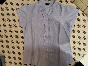 White And Blue Striped Formal Wear