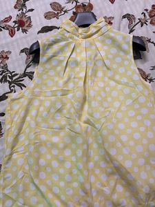Yellow Polka Dot Sleeveless Top