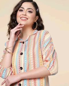 Striped Button-Down Top