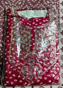 beautiful party wear Kadai kurti pant Dupatta set