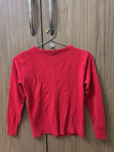 Red Button-Down Cardigan