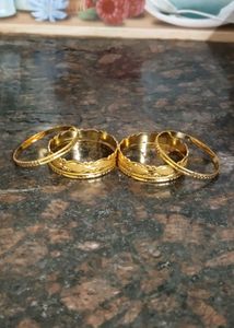 Stylish Golden Metal Bangles For Kids Girl 6-2year