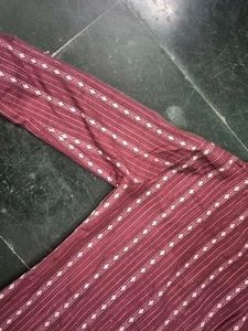 Maroon Striped Kurta Dress