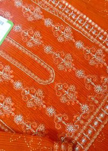 Rust Embroidered Kurta Set