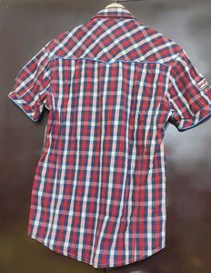 Red🔴 &amp; Navy Blue Check Printed Shirt For 38 Chest