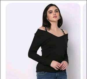 Fig Black Ribbed Top