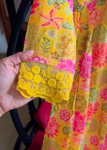 Floral Print Anarkali Kurta set