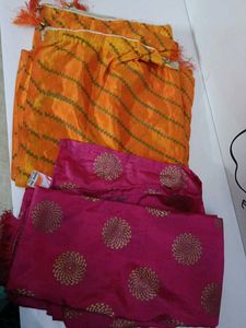 Ethnic Dupatta Set, Orange &amp; Pink 2
