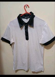 Leather Collar Top