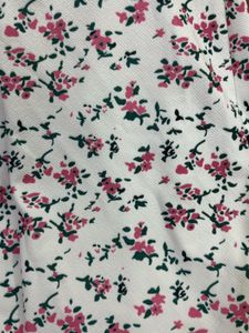 Korean Floral Print Puff Sleeve Dress