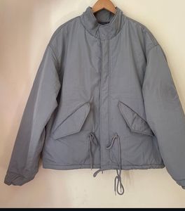 Oversized Minimalist Gray Drawstring Jacket