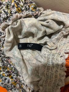 Ajio Top &amp; Black A-Line Midi Skirt