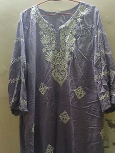 Embroidered Purple Tunic Top
