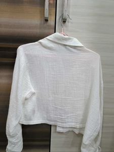 white cropped shirt