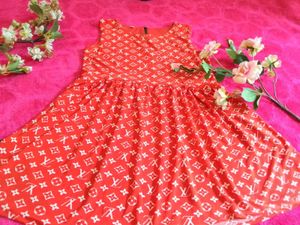 Red Patterned Dress