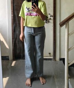 Grey Coloured Straight Pant