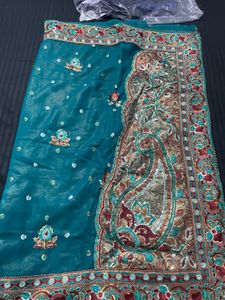 Elegant Teal Saree