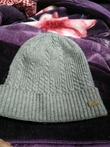 Gray Knit Beanie Hat