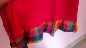 Pink Kurti with Colorful Sleeves