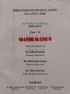 Class 11th Support Material Mathematics 2022-23