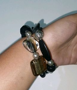 Cheeta Print Scarf N A Pair Of Vintage Bracelet
