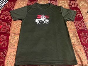 Olive Green Ganpati Graphic Dry-Fit T-Shirt