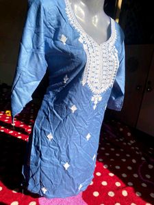 Blue Embroidered Kurta