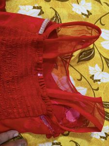 Red party wear frock