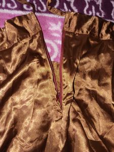 Silky Satin Nighty Gown Set (Brown &amp; Purple)