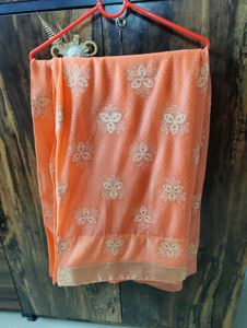 Elegant peach Floral Saree