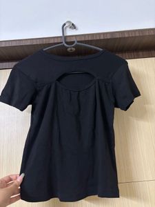 Chic Black Cutout Tee