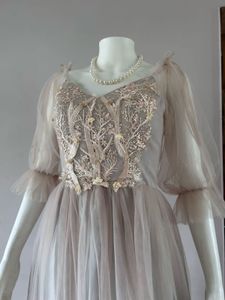 Faint pink tulle gown