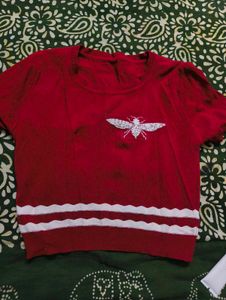 Red Knit Top