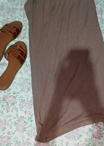 Chic Taupe Long Skirt