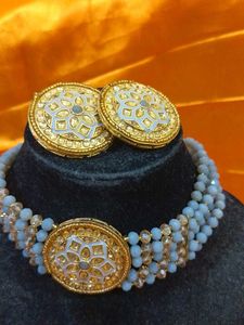 Original Kundan Jwellery Gray Color