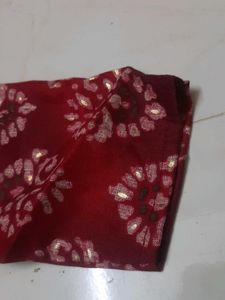 Red Print Button-Down Top