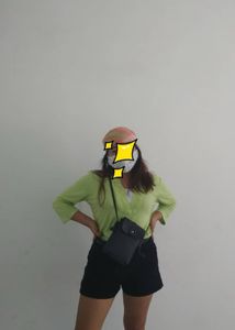 Lime Green Embellished Neck Top