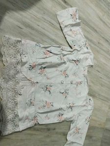Floral Lace Trim Top