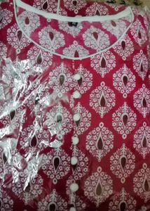 Pink Printed Anarkali Kurta