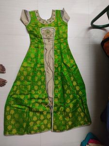 Green With Grey Dress