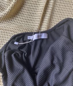 Black Ribbed Bodysuit