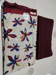 Floral Deeptex Dress Material