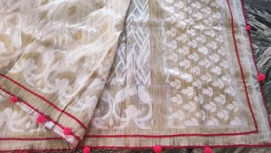 Price Drop Pure jute lenin Saree