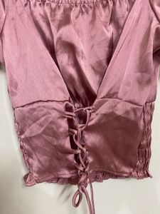 Stylish Women&#39;s Lavender Satin Top