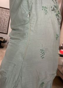 Pastel Green Embroidered One-Piece Gown