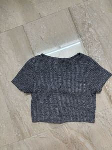 Grey Crop T-shirt