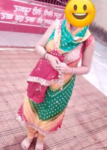 Multiple Color Bandhani Suit