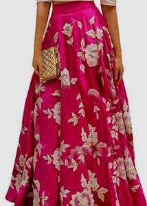 Pink Floral Lehenga Choli Set