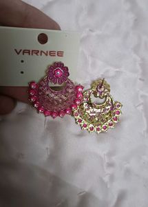 Pink &amp; Gold Statement Earrings