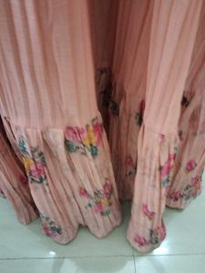 Peach Embroidered Anarkali Dress